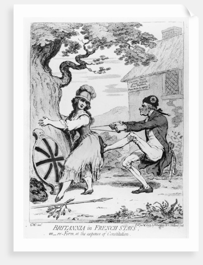 Britannia in French Stays, or Re-Form at the Expense of Constitution by James Gillray