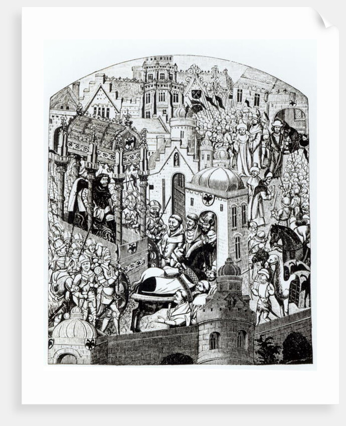 Facsimile of the Coronation of Charlemagne in the City of Jerusalem from the 'Chroniques de Charlemagne' by French School