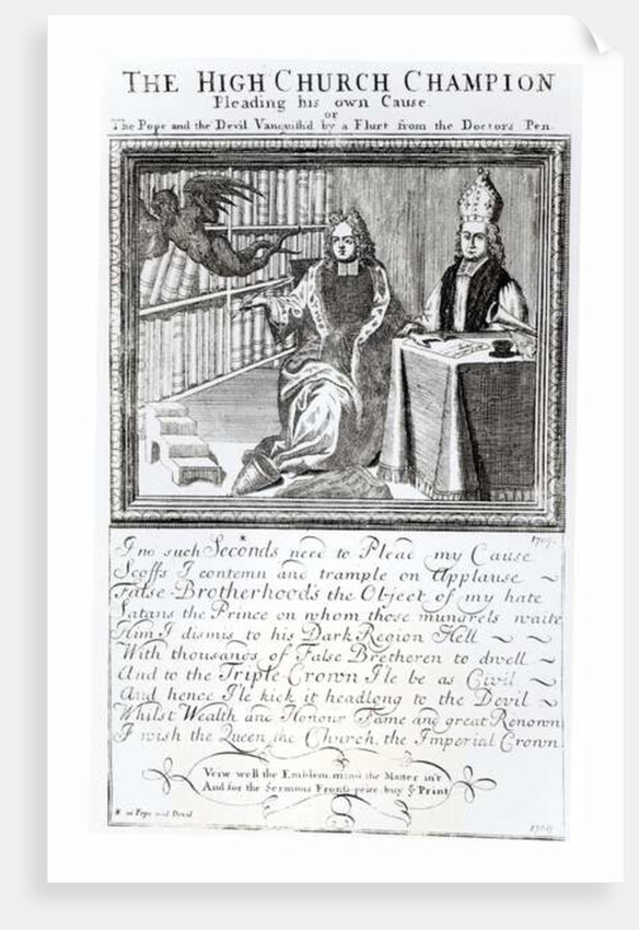 The High Church Champion, Pleading his own Cause, 1709 by English School