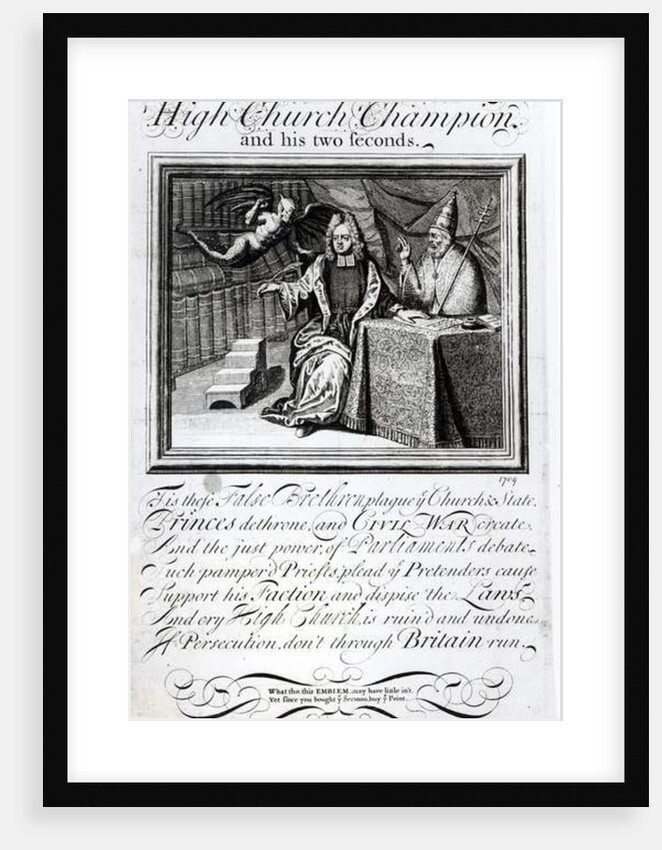 The High Church Champion and his two Seconds, 1709 by English School