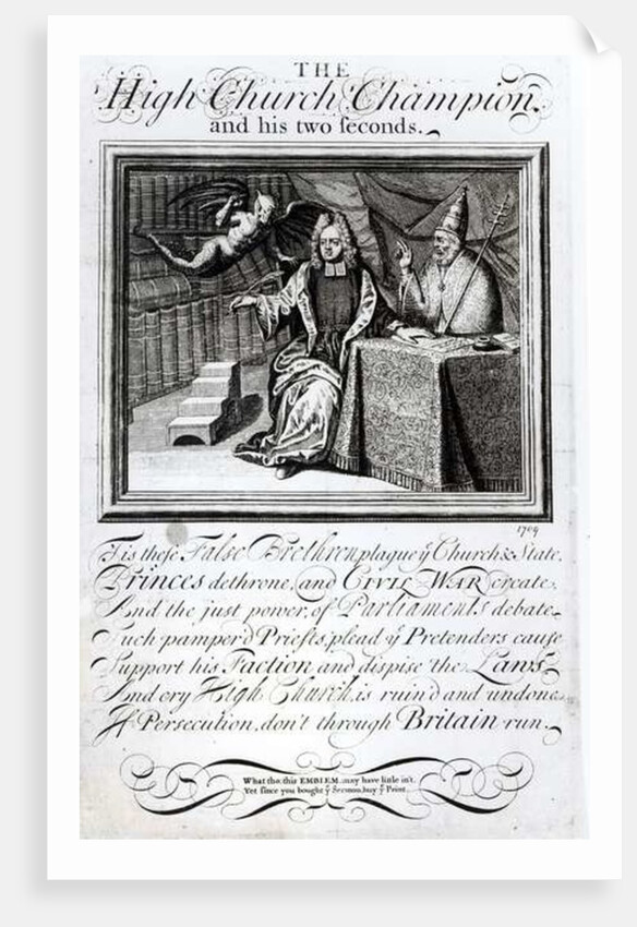 The High Church Champion and his two Seconds, 1709 by English School