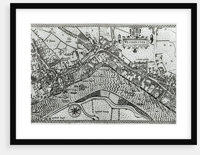 Map of Westminster from 'Speculum Britannia', 1593 by John Norden