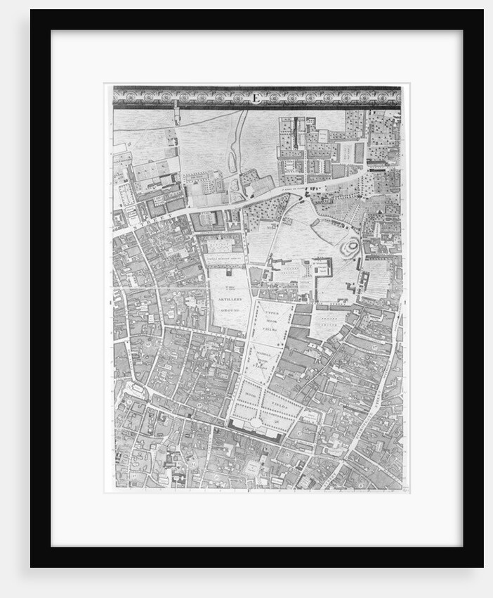A Map of Moorfields and Hoxton, London, 1746 by John Rocque