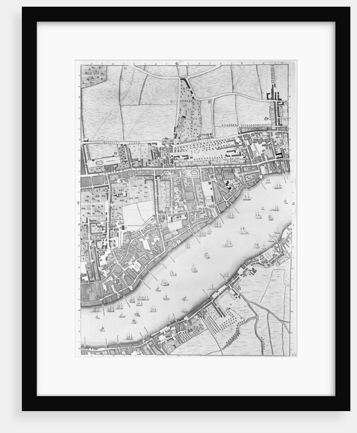 A Map of Wapping, London, 1746 by John Rocque