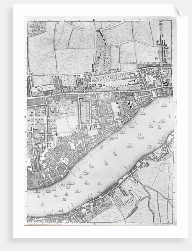 A Map of Wapping, London, 1746 by John Rocque
