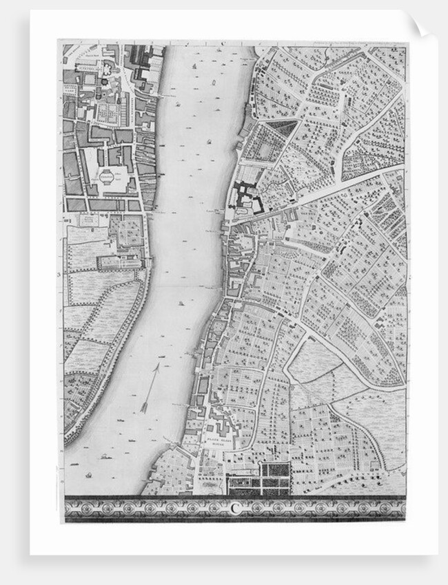 A Map of Lambeth and Vauxhall, London, 1746 by John Rocque