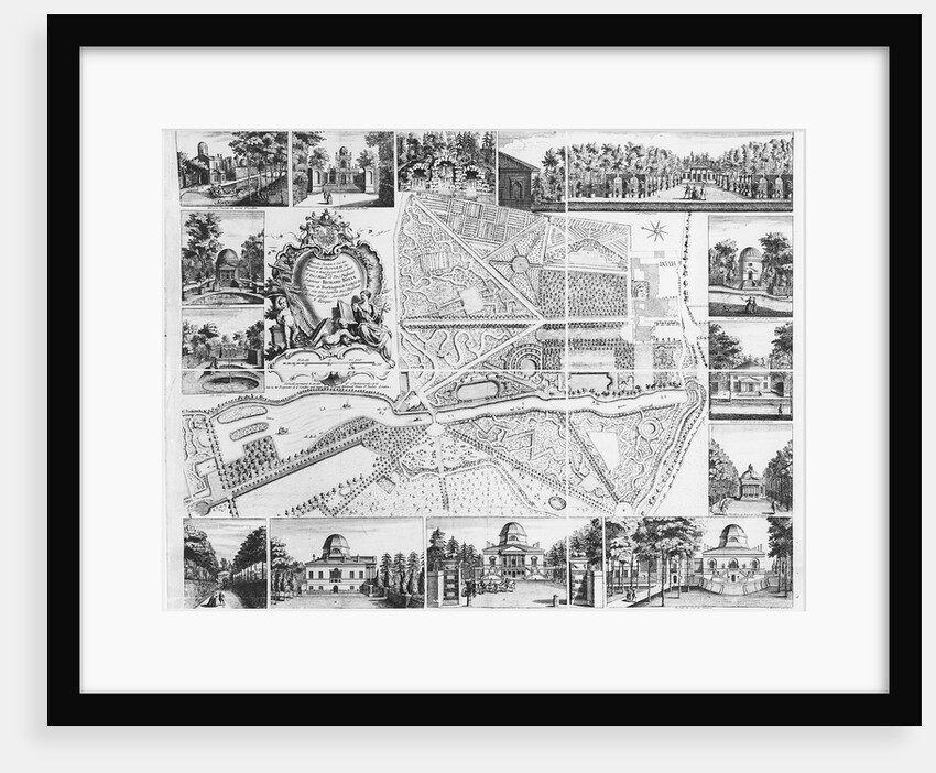 Chiswick House from plan of Chiswick, 1736 by John Rocque