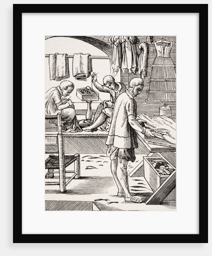 Tailor, reproduction of a woodcut by Jost Amman from 'Le Moyen Age et La Renaissance' by Paul Lacroix published 1847 by French School