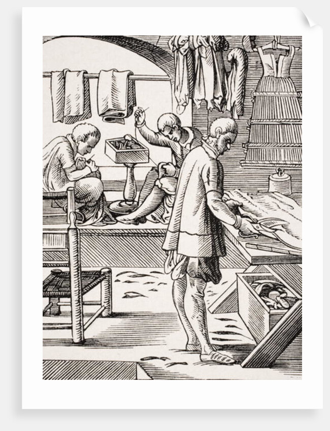 Tailor, reproduction of a woodcut by Jost Amman from 'Le Moyen Age et La Renaissance' by Paul Lacroix published 1847 by French School