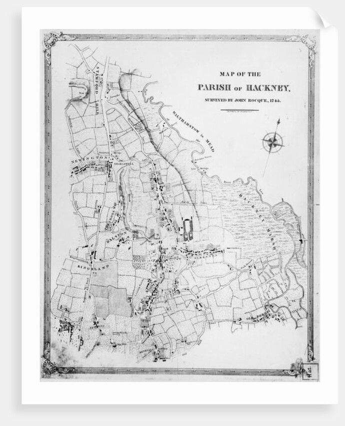 Map of the Parish of Hackney, surveyed by John Rocque 1745 by English School