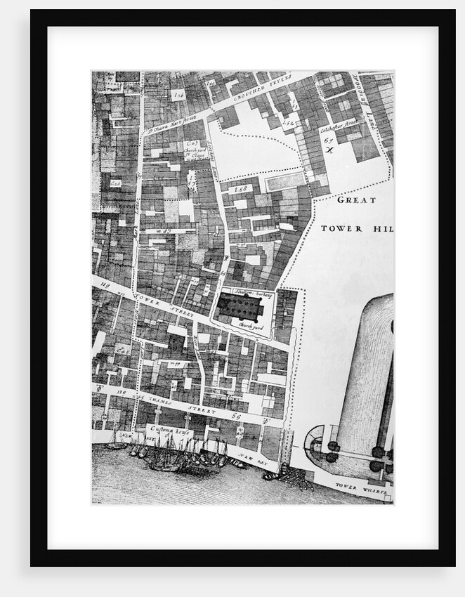 Detail of a large and accurate map of the City of London by John Ogilby