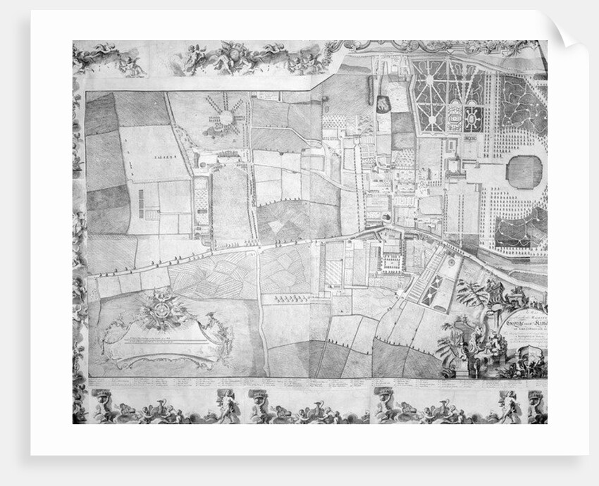 Detail of the plan of Kensington Palace by Joshua Rhodes, 1764 by George Bickham