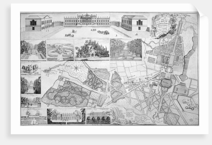 A Plan of the House, Gardens, Park, and Plantations of Wanstead, the Seat of the Earl of Tylney, 1735 by John Rocque