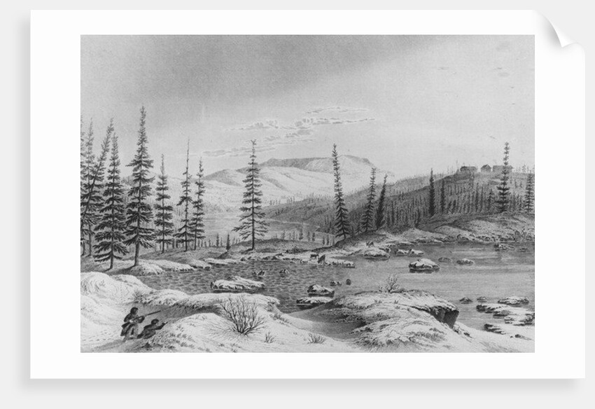 Hunters stalk caribou at Fort Enterprize on Franklin's expedition, 1821 by George Back