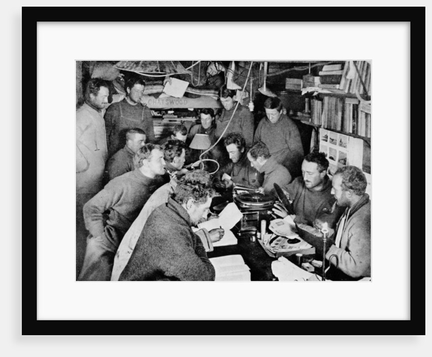Australasian Antarctic Expedition members inside their living quarters, 1912 by Anonymous
