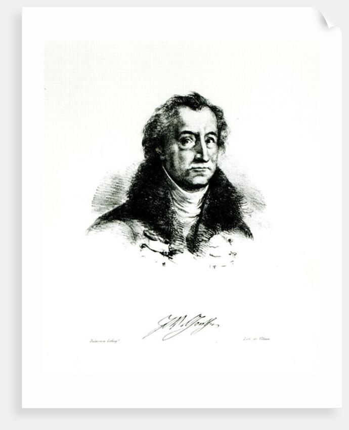 Johann Wolfgang Goethe engraved by Delacroix by (after) Villain