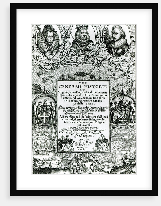 The General Histoire of Virginia, New England and the Summer Isles, 1624 by English School