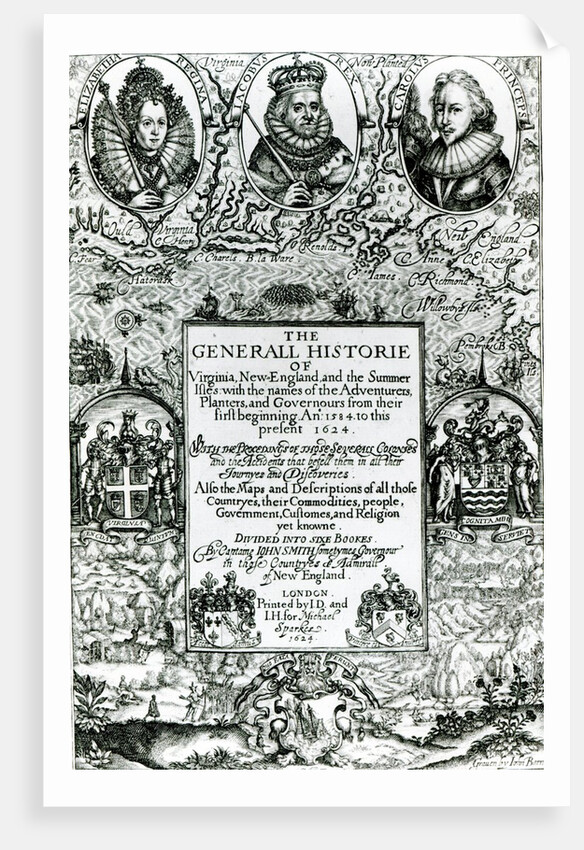 The General Histoire of Virginia, New England and the Summer Isles, 1624 by English School