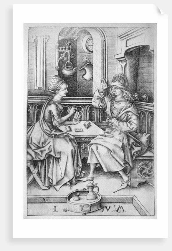 Couple playing cards c.1500 by Israhel van the younger Meckenem