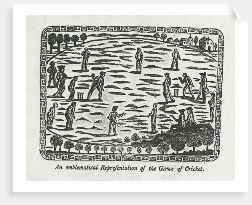 Game of cricket, 1774 by English School