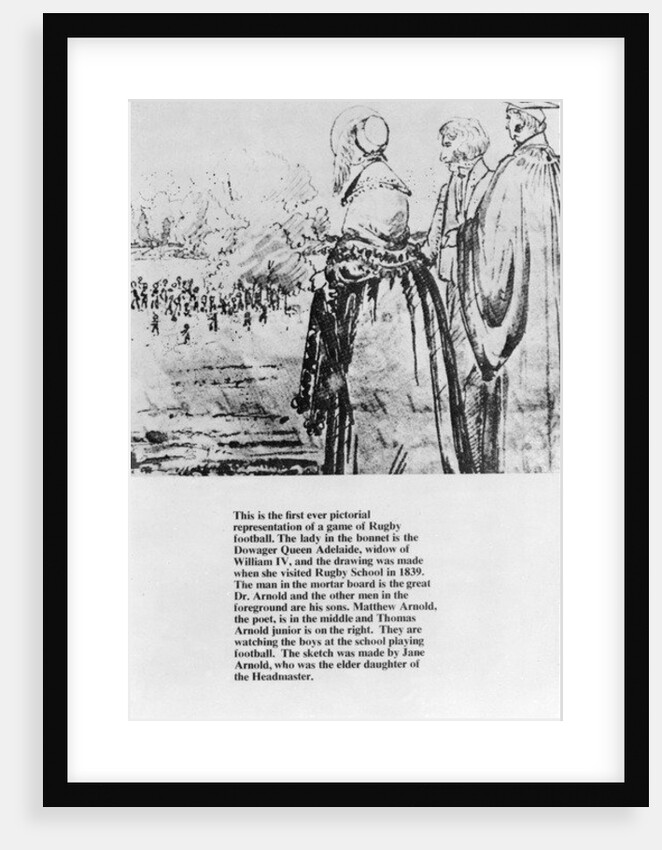 Queen Adelaide watching rugby football, 1839 by English School