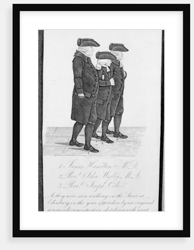 John Wesley walking in Edinburgh between James Hamilton M.D. and Joseph Cole by John Kay