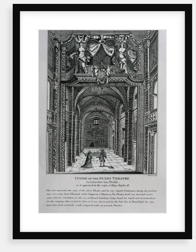 Interior of the Duke's Theatre in Lincoln's Inn Fields during the reign of King Charles II, 1809 by English School