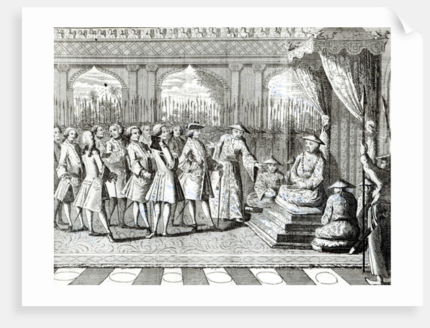 The Viceroy of Canton giving an audience to Commodore Anson from 'George Anson's Voyage around the World in the years 1740-1744' by English School