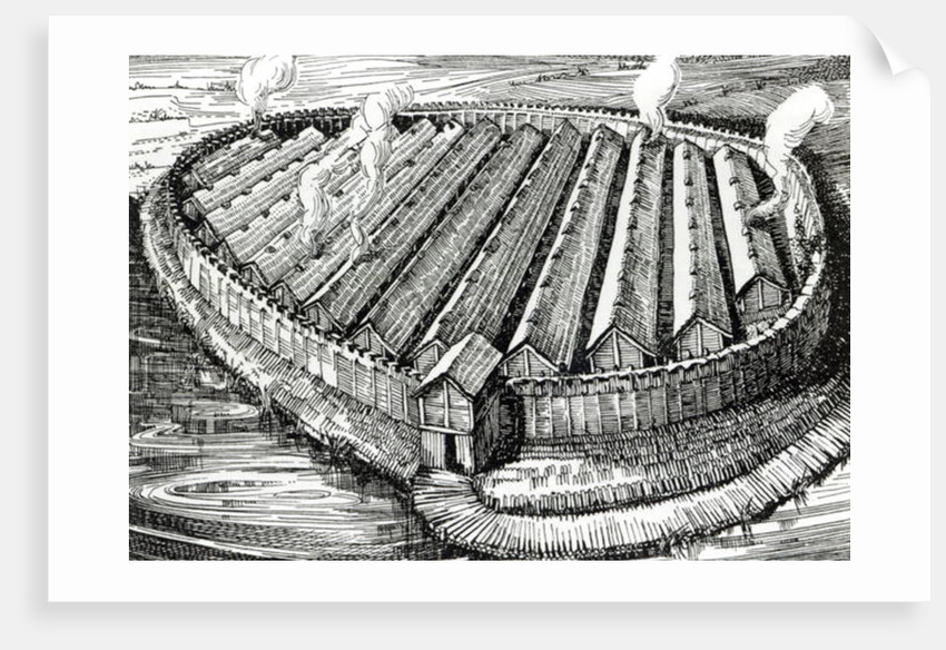 Reconstruction of an Iron Age village at Biskupin, Poland by English School