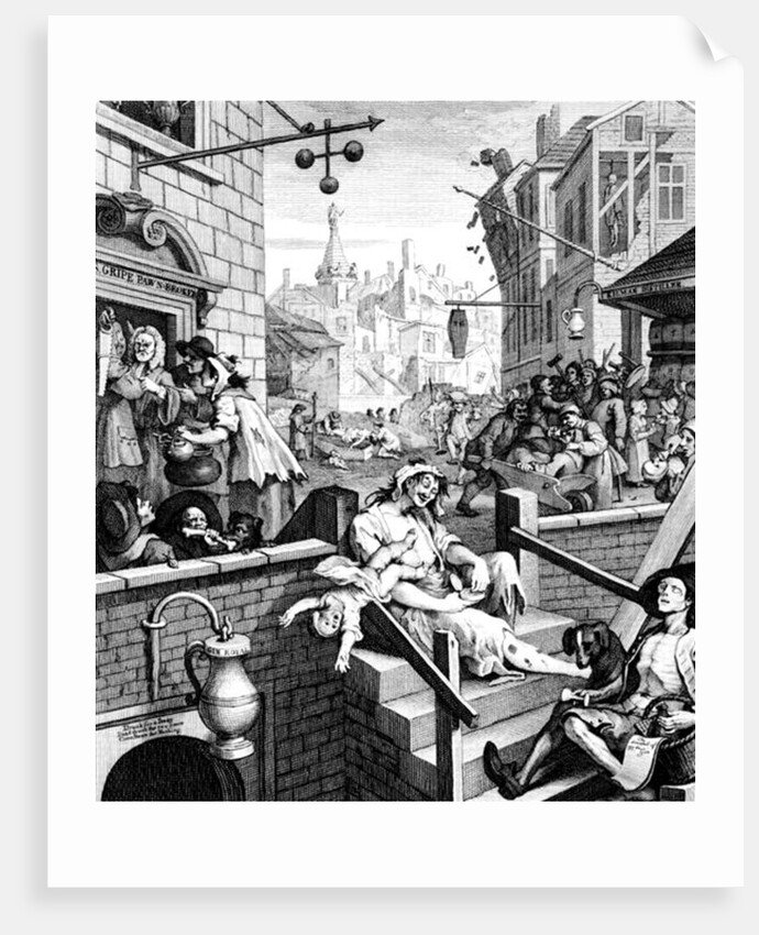 Gin Lane, 1751 by William Hogarth