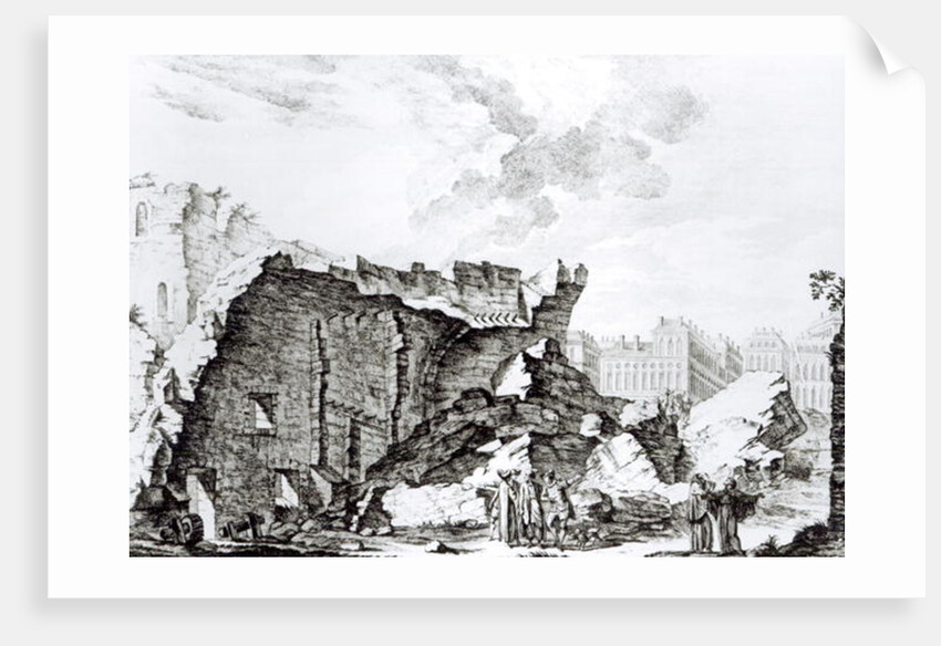 Tower of San Roque, Lisbon after the earthquake of 1755 by French School