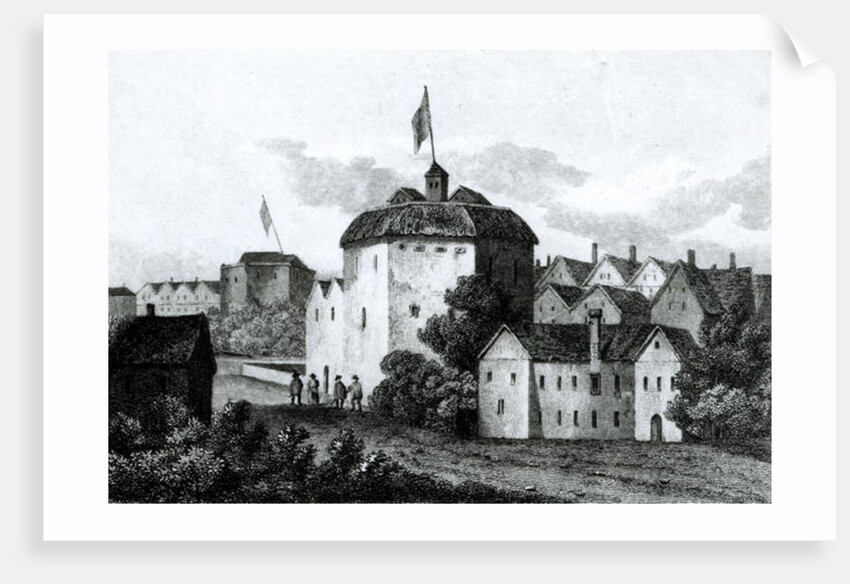 The Globe Theatre on the Bankside as it appeared in the reign of James I 1672 by English School