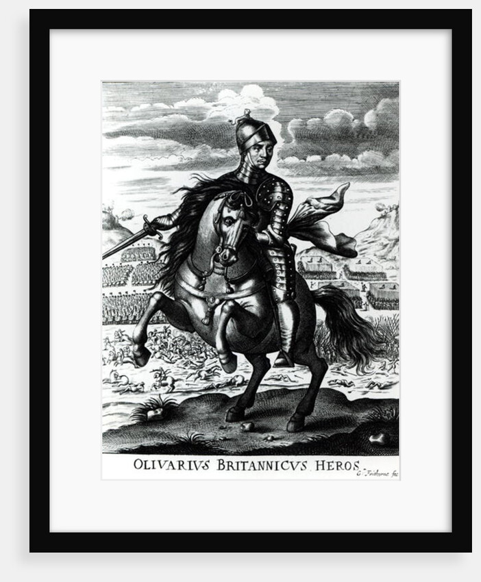 Equestrian portrait of Oliver Cromwell by English School