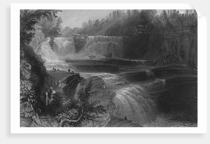 Trenton High Falls, 1838 by William Henry (after) Bartlett