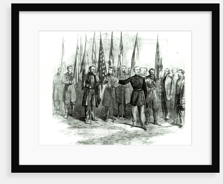 General Custer presenting captured Confederate flags in Washington on October 23rd 1864 by Alfred Rudolph Waud
