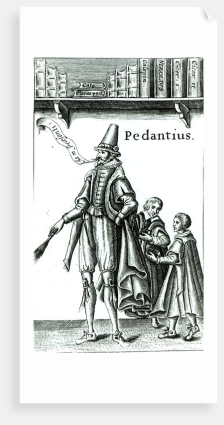 Frontispiece of 'Pedantius', comedy by Edward Forsett produced in Cambridge in 1581 by English School