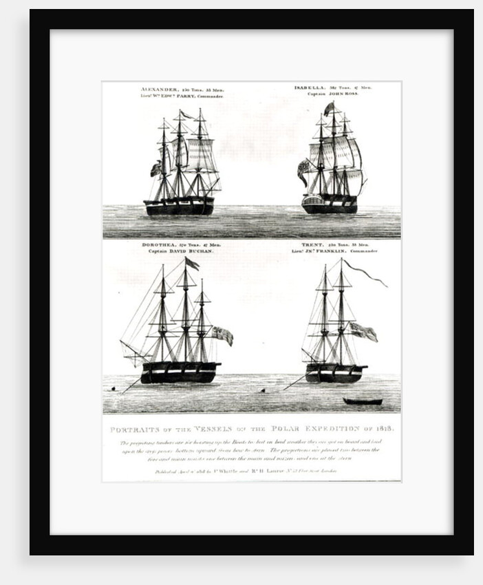 Portraits of the vessels on the Polar Expedition, 1818 by English School