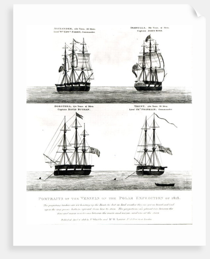 Portraits of the vessels on the Polar Expedition, 1818 by English School
