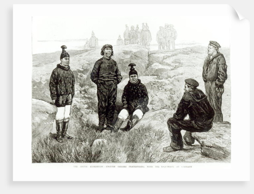English sailors fraternising with the Eskimoes at Godhavn by (after) English School