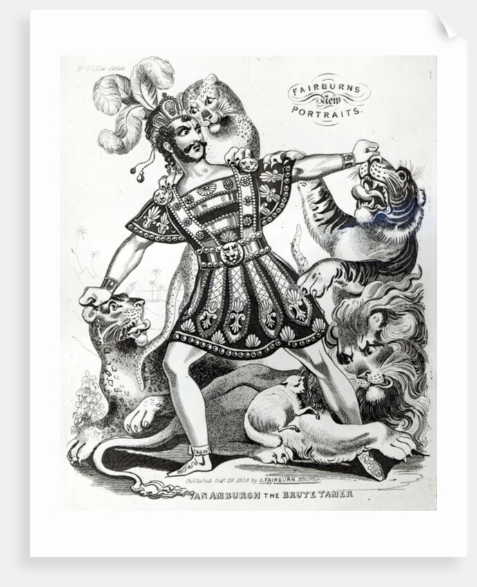 Van Amburgh the Brute Tamer, 1838 by J. Fairburn