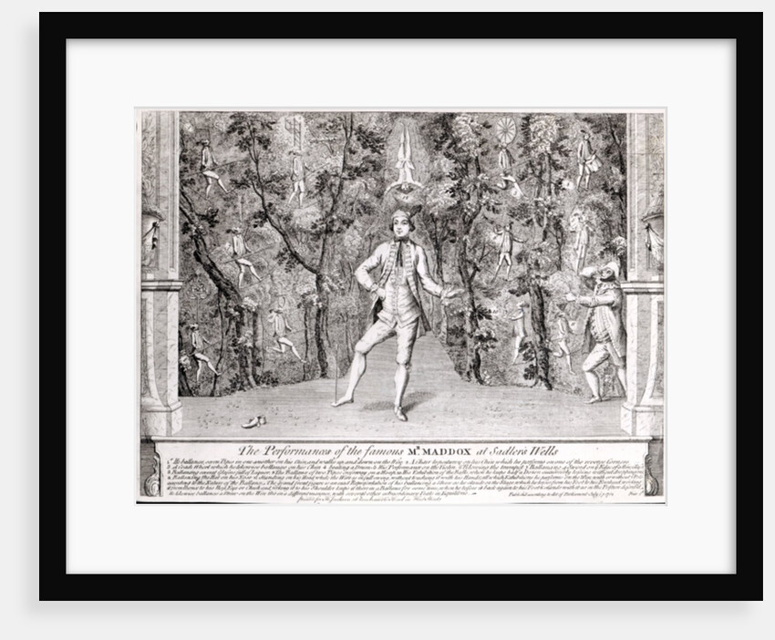 The Performances of the famous Mr. Maddox at Sadler's Wells, July 1752 by English School