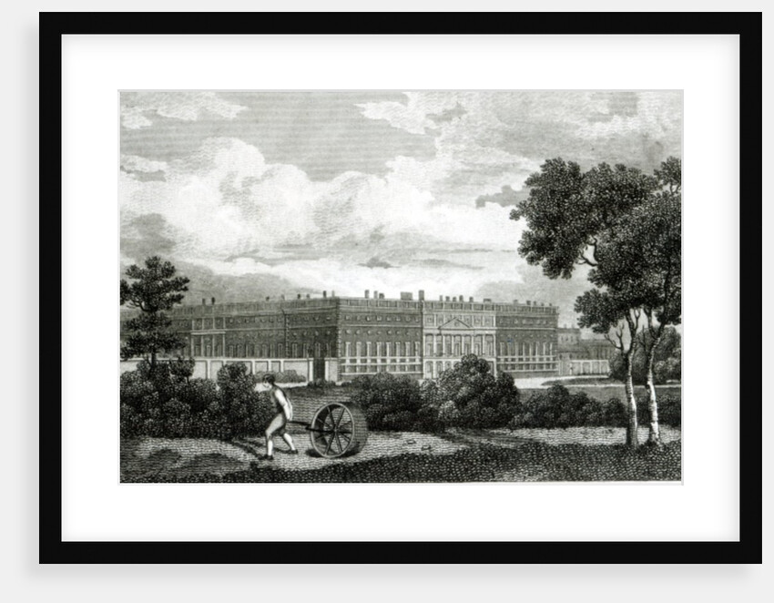 Rolling the Lawns at Hampton Court Palace, 7th March 1807 by English School