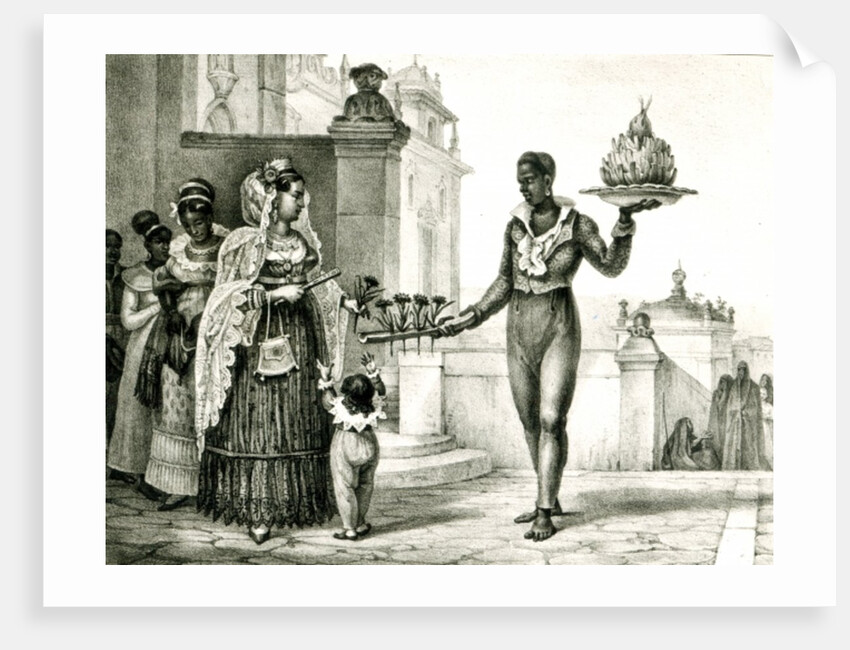 Flower seller outside a church door by Jean Baptiste Debret