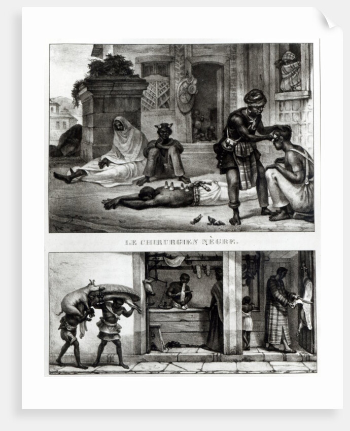 A Negro Surgeon; Store of a Pork Seller by Jean Baptiste Debret (after)