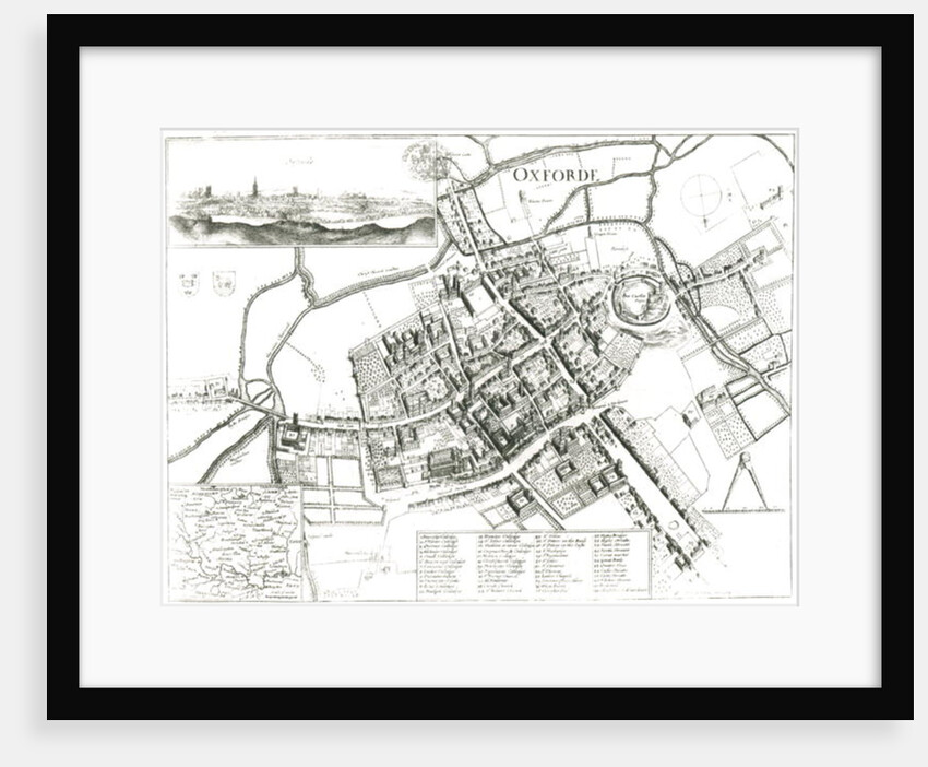 Map of Oxford, 1643 by Wenceslaus Hollar