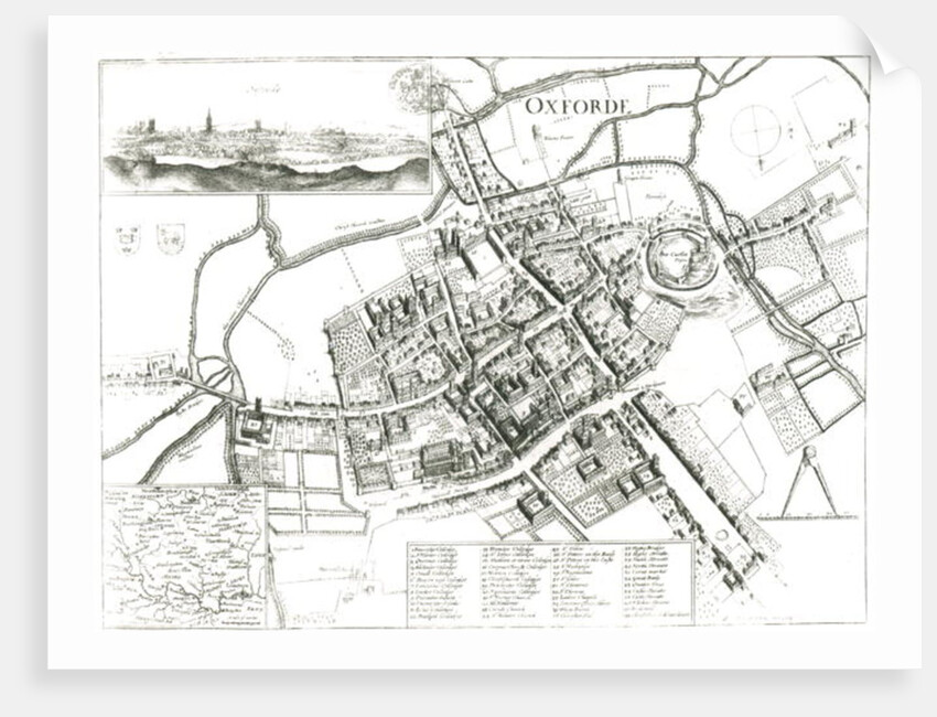 Map of Oxford, 1643 by Wenceslaus Hollar