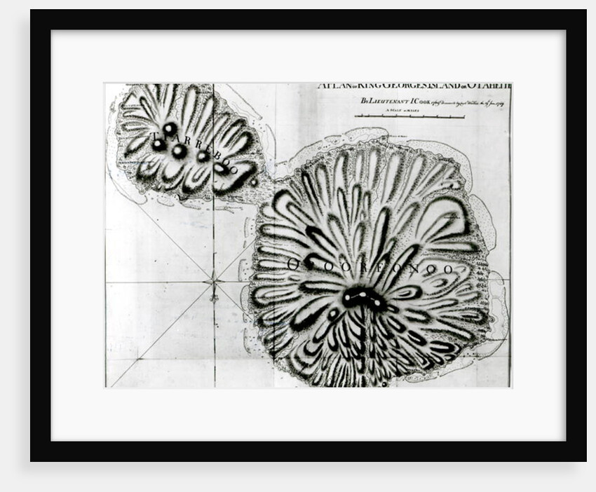 A Plan of King Georges Island or Otheite, 1769 by J. Cook
