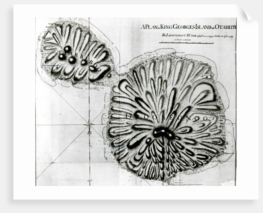 A Plan of King Georges Island or Otheite, 1769 by J. Cook