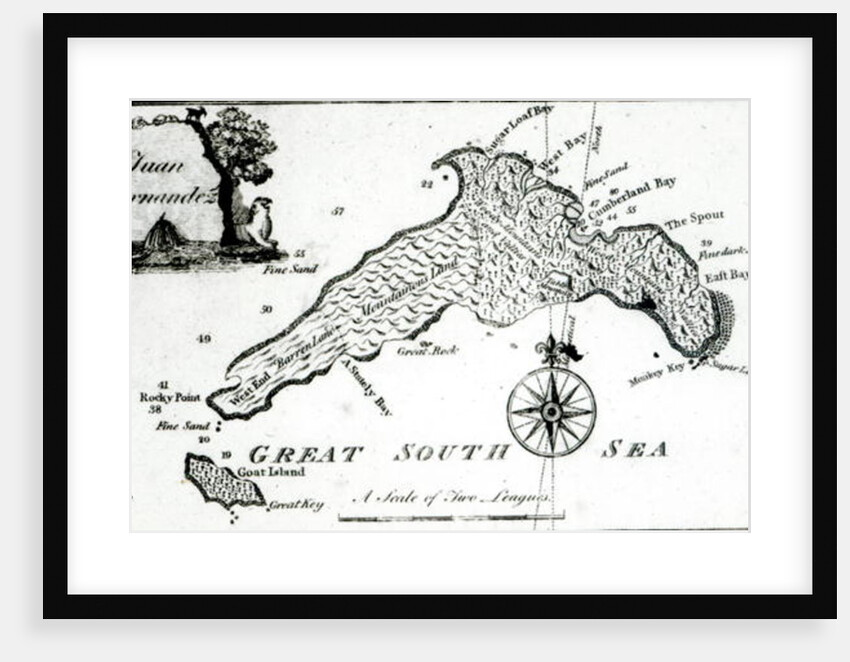 Map of South Pacific Island, 1800 by English School