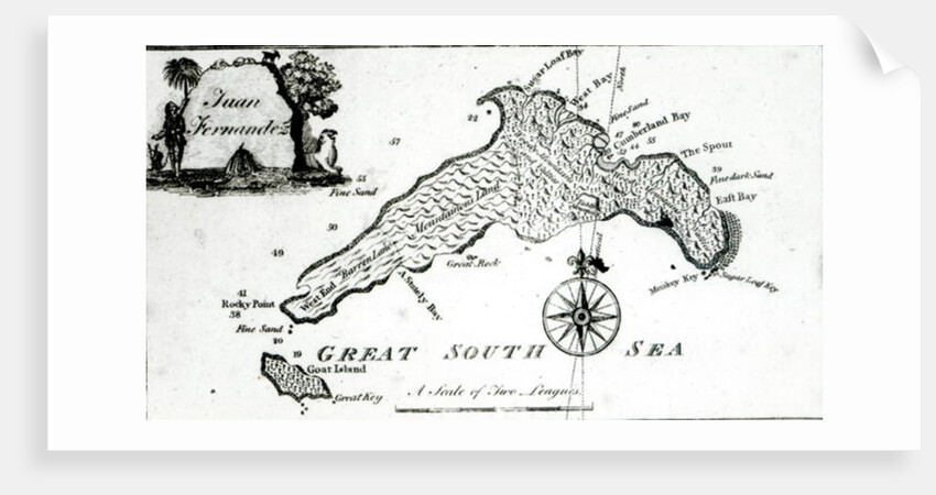 Map of South Pacific Island, 1800 by English School